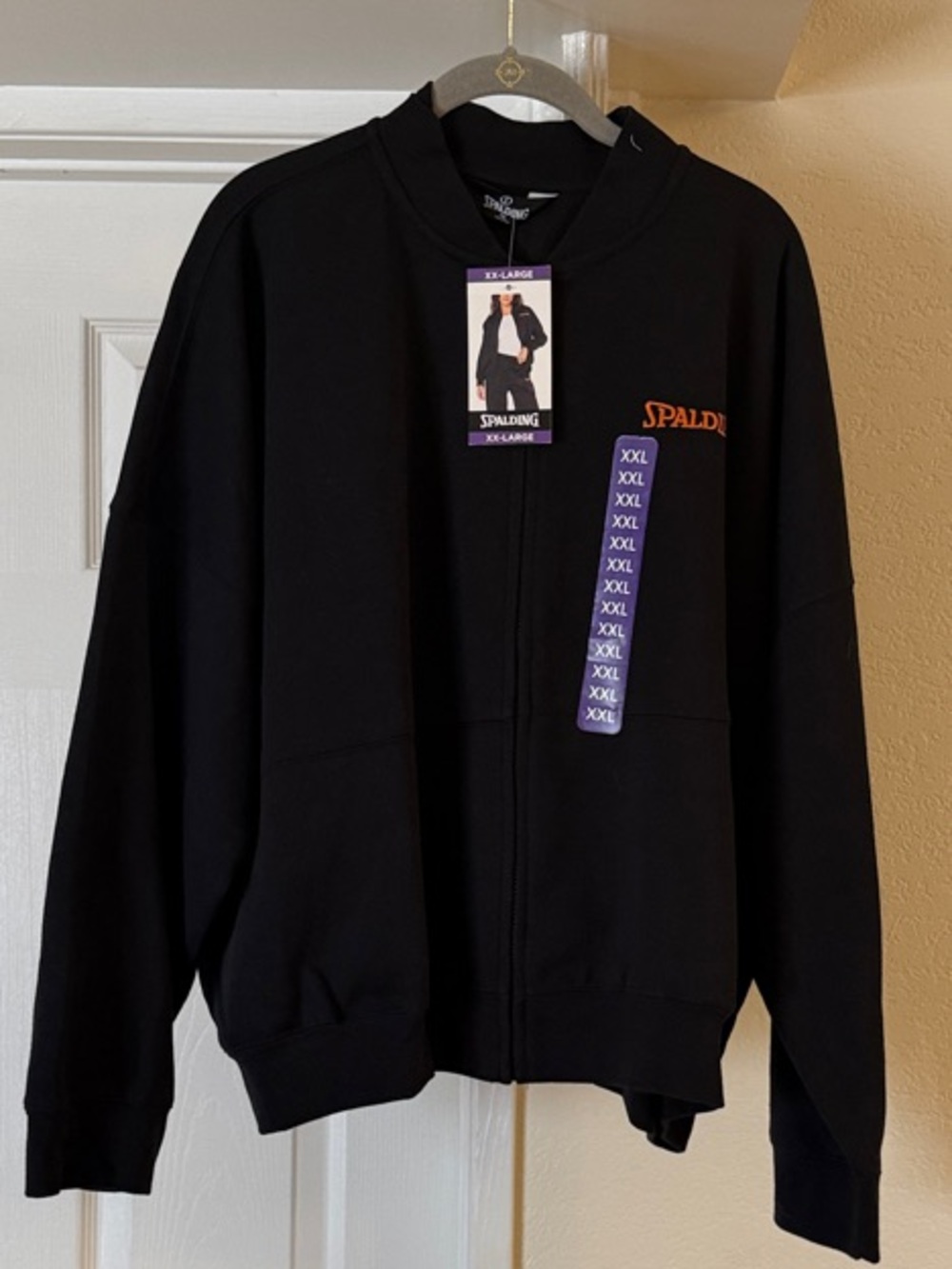 NWT Spalding Women’s Black Zip-Up sweatshirt Size XXL